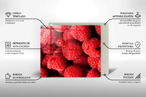 Glass worktop protector Raspberry fruit