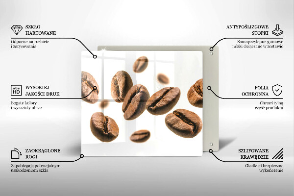 Glass worktop protector Coffee beans