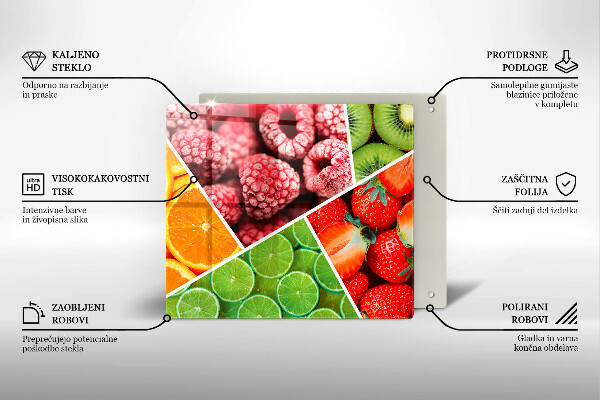 Glass worktop protector Colorful fruit