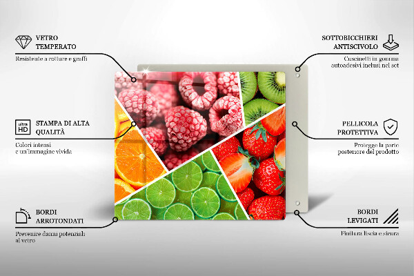 Glass worktop protector Colorful fruit