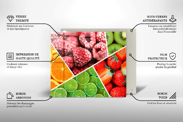 Glass worktop protector Colorful fruit