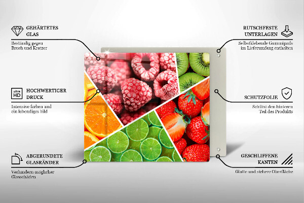 Glass worktop protector Colorful fruit