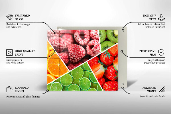 Glass worktop protector Colorful fruit