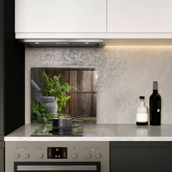 Glass worktop protector Green herbs