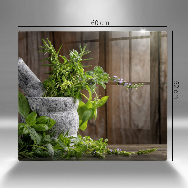 Glass worktop protector Green herbs