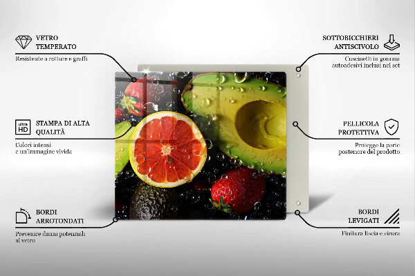 Glass worktop protector Fruits and vegetables