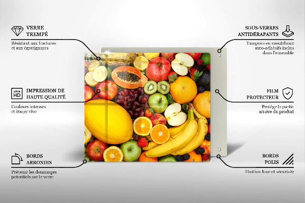 Glass worktop protector Fruit collection