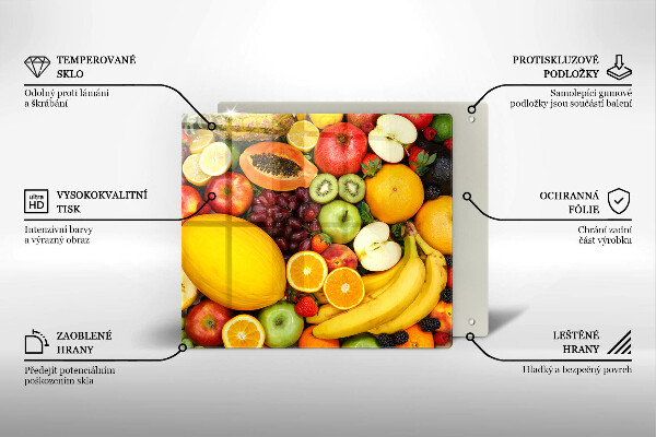 Glass worktop protector Fruit collection