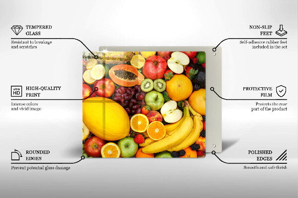 Glass worktop protector Fruit collection