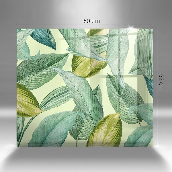 Glass worktop protector Green tropical leaves