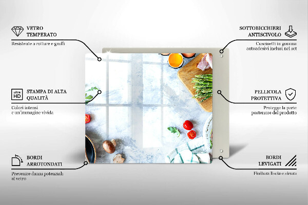 Glass worktop protector Ingredients in the kitchen