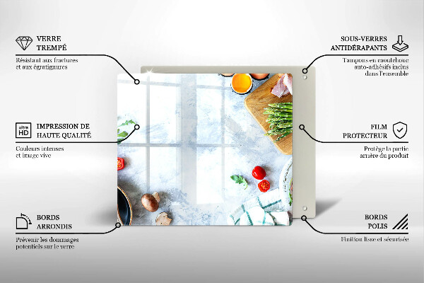 Glass worktop protector Ingredients in the kitchen