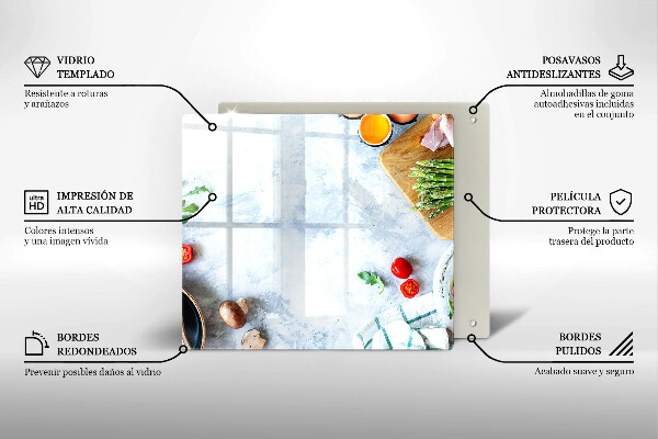 Glass worktop protector Ingredients in the kitchen