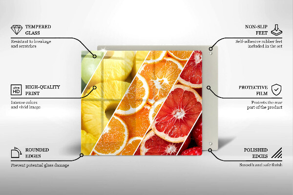 Large worktop saver Colorful fruits