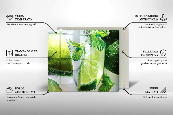 Large worktop saver Water with lime and ice