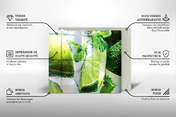 Large worktop saver Water with lime and ice