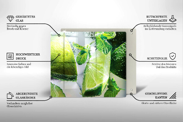 Large worktop saver Water with lime and ice