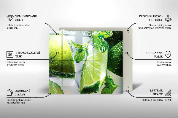 Large worktop saver Water with lime and ice