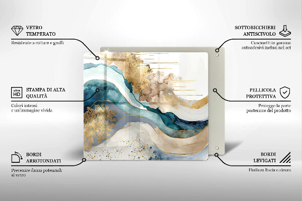 Large worktop saver Colorful marble