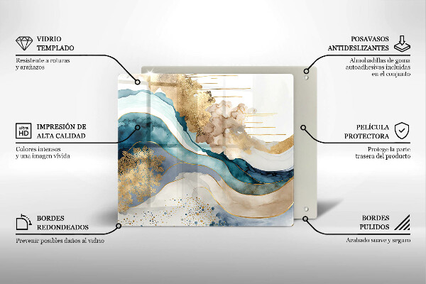 Large worktop saver Colorful marble