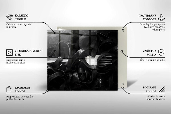 Large worktop saver Black tagliatelle pasta