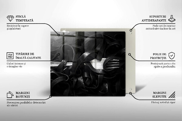 Large worktop saver Black tagliatelle pasta