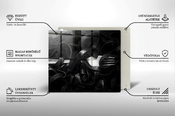 Large worktop saver Black tagliatelle pasta