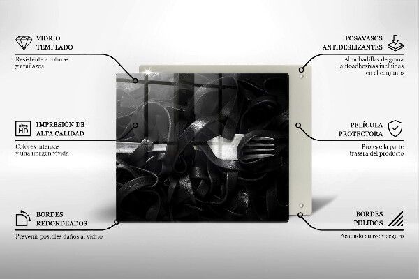 Large worktop saver Black tagliatelle pasta