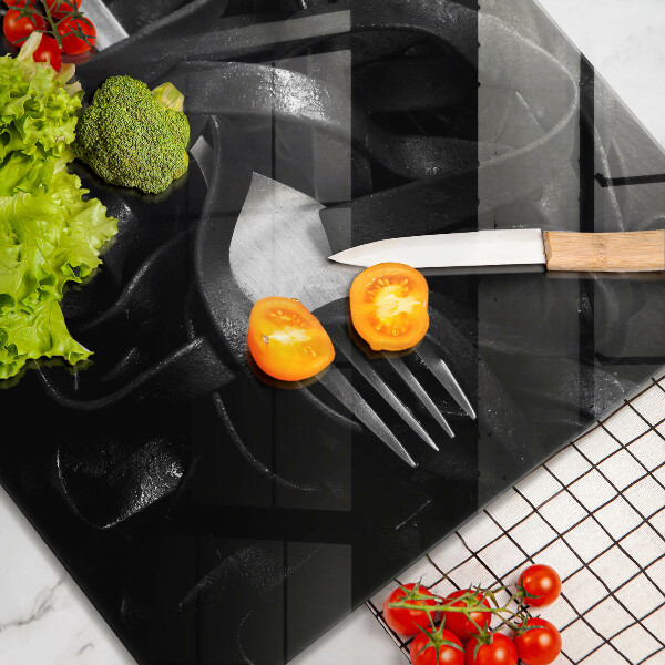 Large worktop saver Black tagliatelle pasta