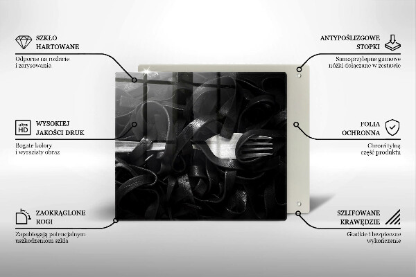 Large worktop saver Black tagliatelle pasta