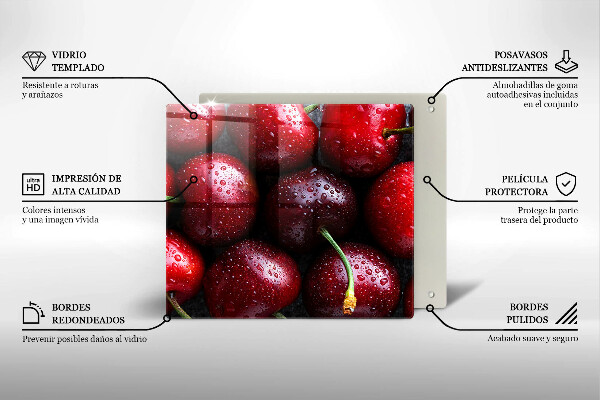 Large worktop saver Cherries close-up