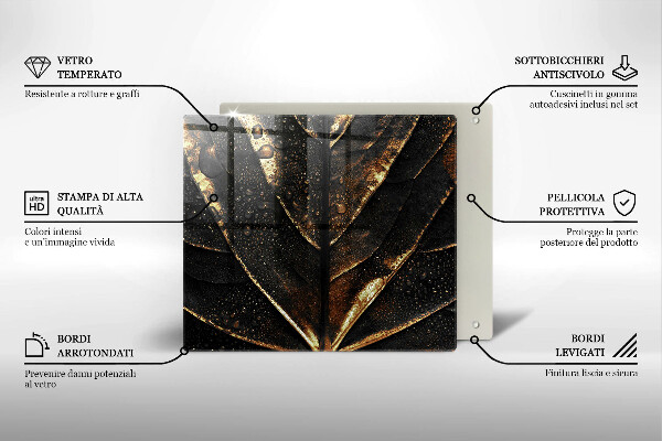 Large worktop saver Golden leaf