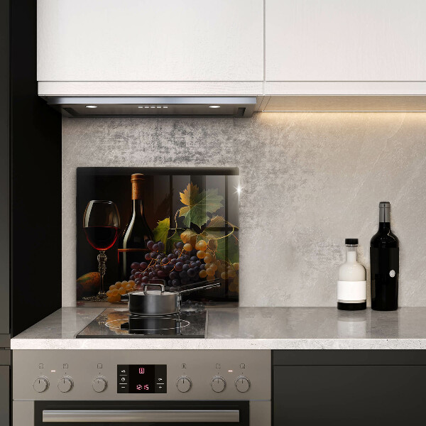 Large worktop saver A glass of wine and grapes