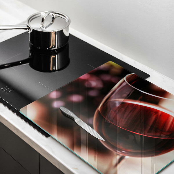 Chopping board A glass of red wine