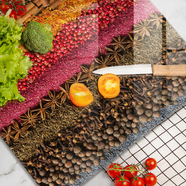 Chopping board Colorful spices
