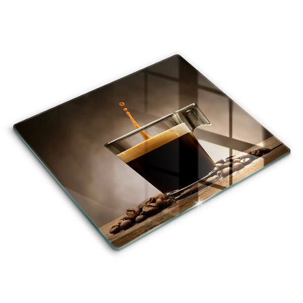 Chopping board Glass and coffee beans