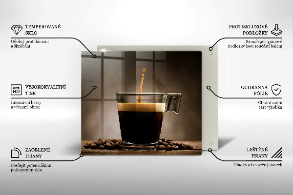 Chopping board Glass and coffee beans