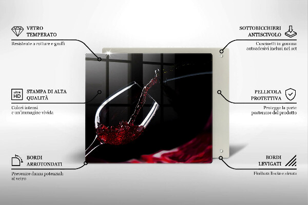 Chopping board Red wine glass