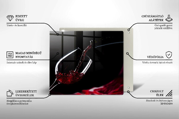 Chopping board Red wine glass