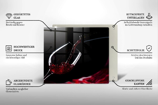 Chopping board Red wine glass