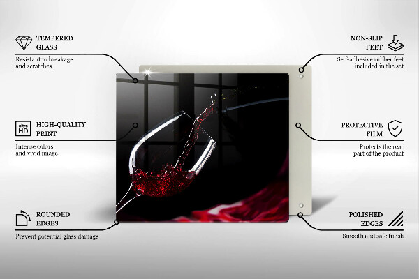 Chopping board Red wine glass