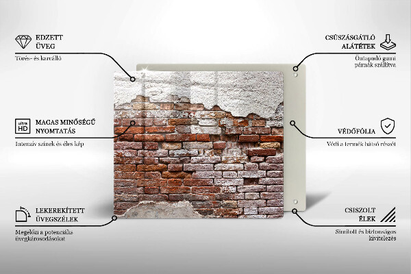 Chopping board Old wall of brick and concrete