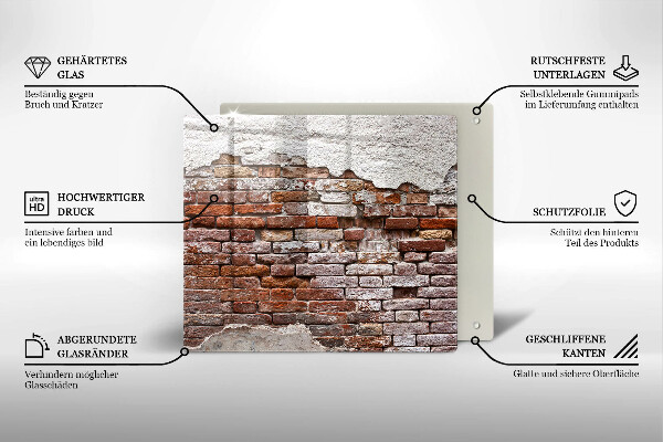 Chopping board Old wall of brick and concrete