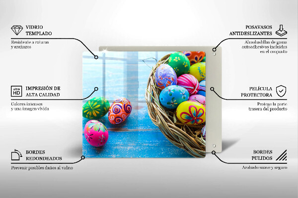 Chopping board Easter eggs