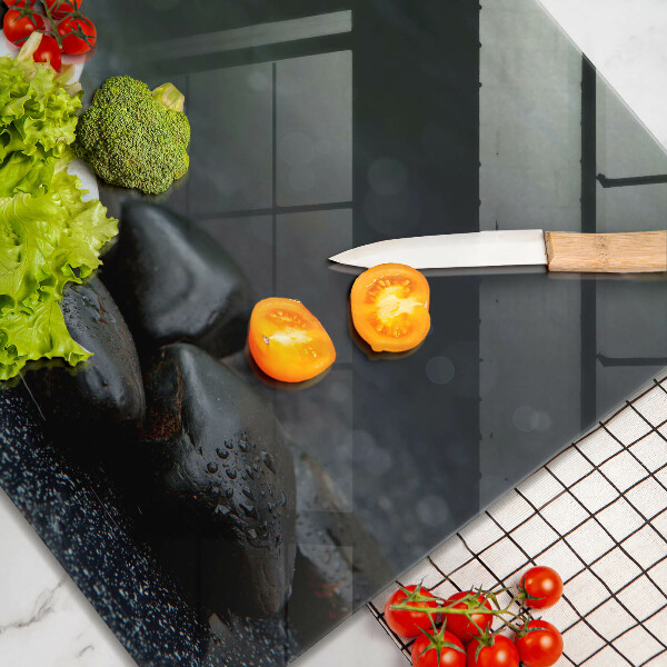 Chopping board White flower stones Zen