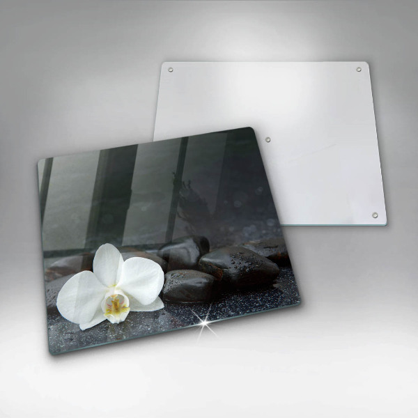 Chopping board White flower stones Zen