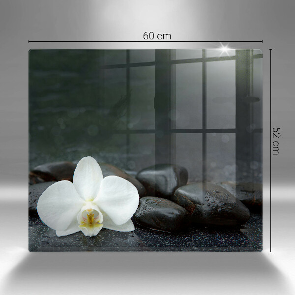 Chopping board White flower stones Zen