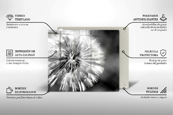 Chopping board Delicate dandelion