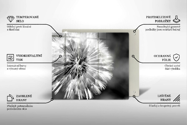Chopping board Delicate dandelion