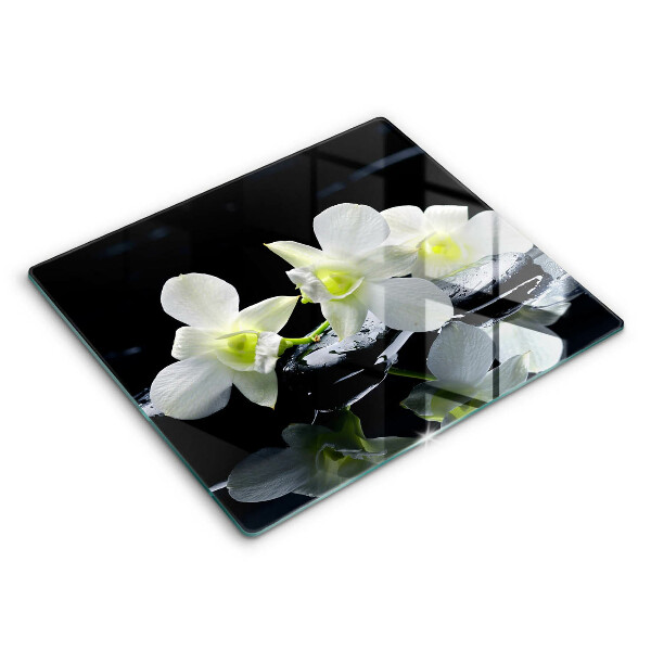 Chopping board Zen white flowers in water